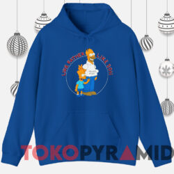Vintage 1990 The Simpsons Like Father Like Son T shirt Blue Hoodie