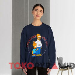 Vintage 1990 The Simpsons Like Father Like Son T shirt Navy Sweatshirt