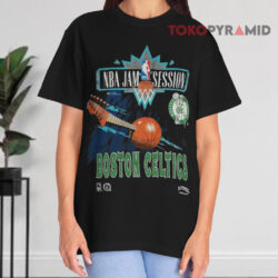 Vintage 1990s Boston Celtics On Tour Nba Jam Session Black T shirt