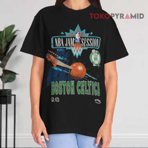 Vintage 1990s Boston Celtics On Tour Nba Jam Session Black T shirt