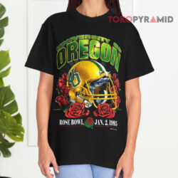 Vintage 1990's Salem University Of Oregon 1995 Rose Bowl Black T shirt