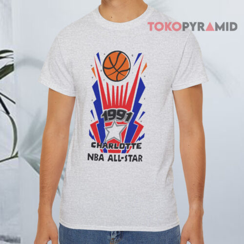 Vintage 1991 Charlotte Nba All star Game Grey T shirt