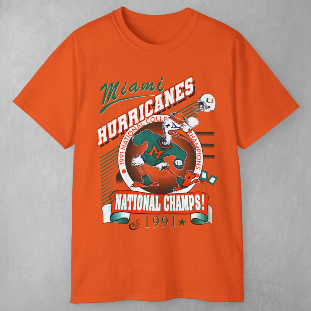 Vintage 1991 Miami Hurricanes Ncaa Champs T shirt Vintage 1991 Miami Hurricanes Ncaa Champs T shirt