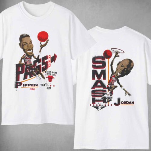 Vintage 1991 Pippen to Jordan Pass and Smash NBA Chicago Bulls Shirt Vintage 1991 Pippen to Jordan Pass and Smash NBA Chicago Bulls Shirt
