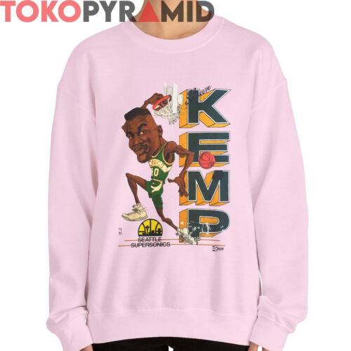 Vintage 1991 Seattle Supersonics Shawn Kemp Caricature Shirt