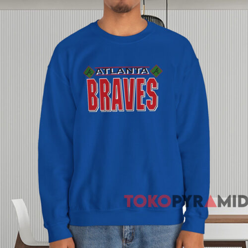 Vintage 1992 Atlanta Braves Baseball Shirt Blue Sweatshirt Vintage 1992 Atlanta Braves Baseball Shirt Blue Sweatshirt