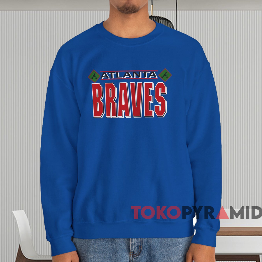 Vintage 1992 Atlanta Braves Baseball Shirt Blue Sweatshirt Vintage 1992 Atlanta Braves Baseball Shirt Blue Sweatshirt