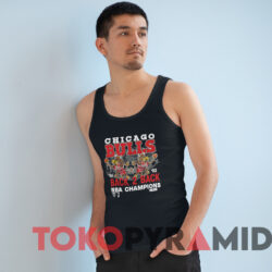 Vintage 1992 Chicago Bulls Back 2 Back NBA Champions T-shirt 4 Vintage 1992 Chicago Bulls Back 2 Back Nba Champions T shirt Black TankTop