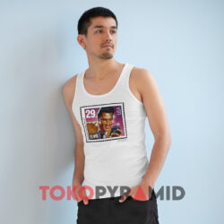 Vintage 1992 Elvis Presley Postage Stamp White Tank Top