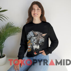 Vintage 1992 Harley Davidson Wolf T shirt Black Sweatshirt