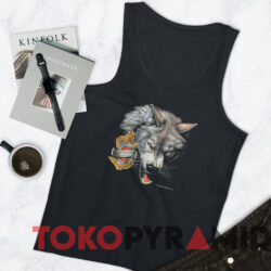 Vintage 1992 Harley Davidson Wolf T shirt Black TankTop