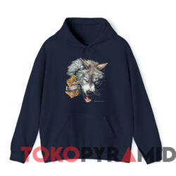 Vintage 1992 Harley Davidson Wolf T shirt Navy Hoodie