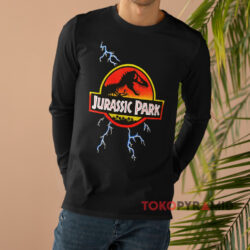 Vintage 1992 Jurassic Park Lightning Shirt 4 Vintage 1992 Jurassic Park Lightning Black Long sleeved