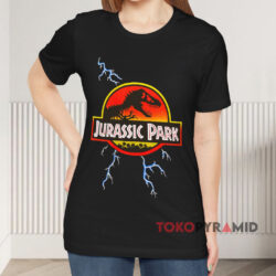 Vintage 1992 Jurassic Park Lightning Black T shirt