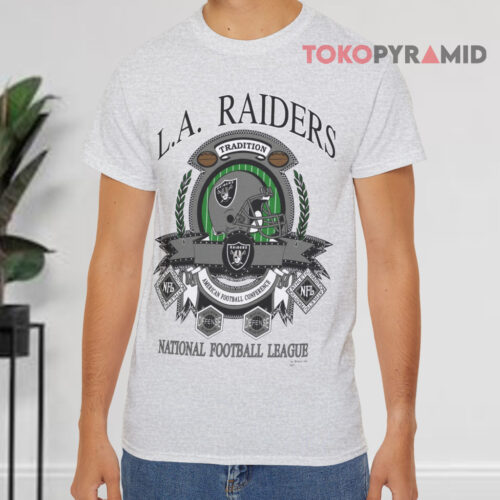 Vintage 1992 L a Raiders Tradition National Football League Grey T shirt