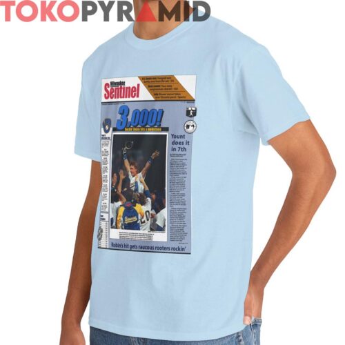 Vintage 1992 Milwaukee Brewers Robin Yount 3000 Journal Sentinel Shirt