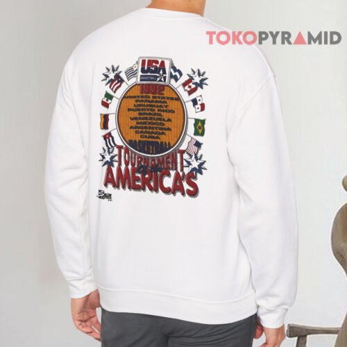 Vintage 1992 Salem USA Olympic Dream Team Caricature Basketball Sweatshirt Back Vintage 1992 Salem USA Olympic Dream Team Caricature Basketball Sweatshirt Back