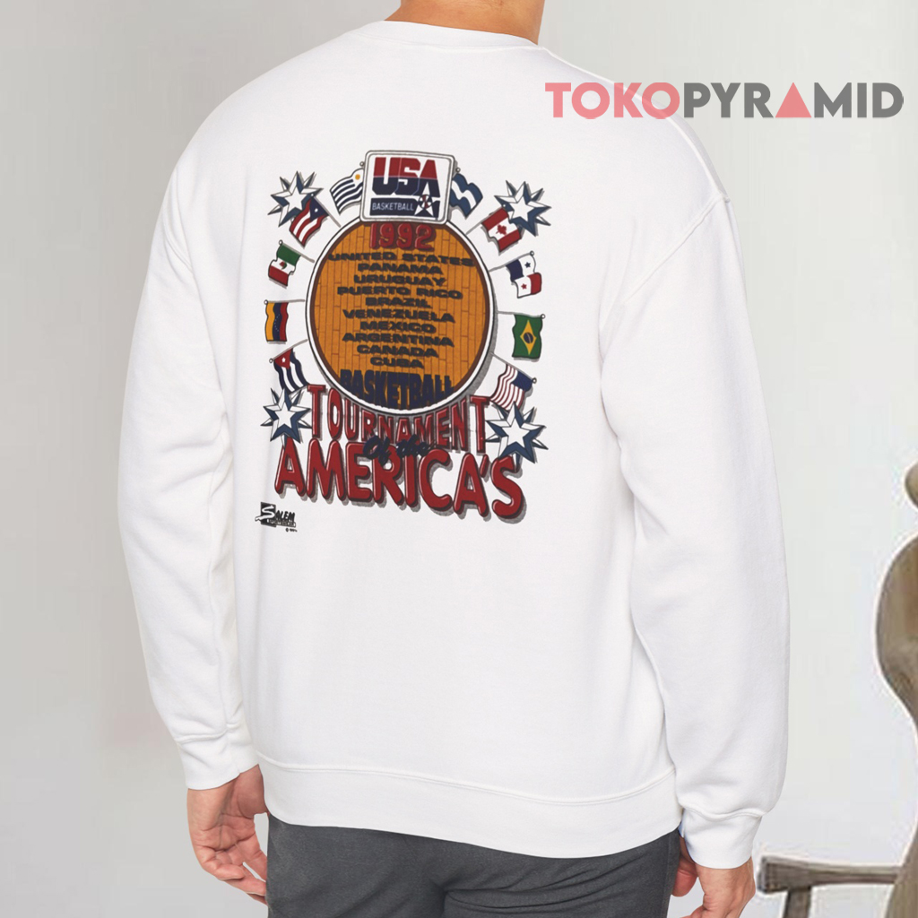 Vintage 1992 Salem USA Olympic Dream Team Caricature Basketball Sweatshirt Back Vintage 1992 Salem USA Olympic Dream Team Caricature Basketball Sweatshirt Back