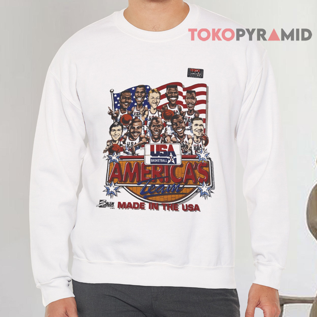 Vintage 1992 Salem USA Olympic Dream Team Caricature Basketball Sweatshirt Vintage 1992 Salem USA Olympic Dream Team Caricature Basketball Sweatshirt