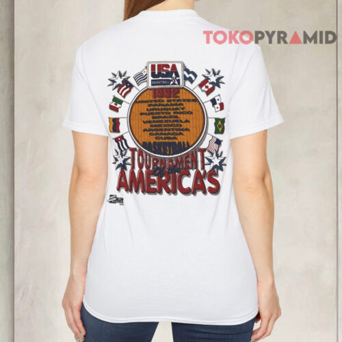 Vintage 1992 Salem USA Olympic Dream Team Caricature Basketball T shirt Back Vintage 1992 Salem USA Olympic Dream Team Caricature Basketball T shirt Back