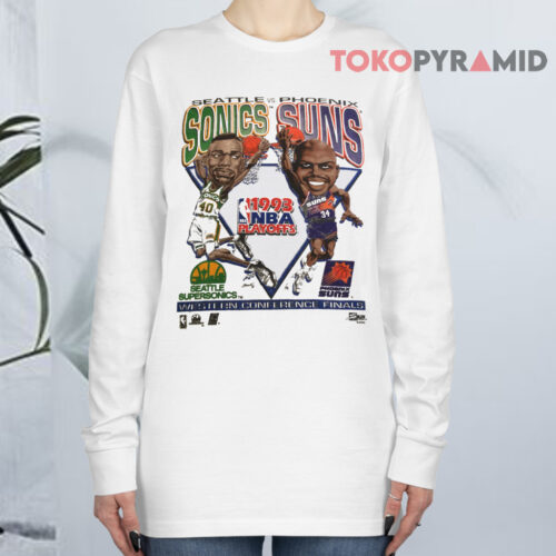 Vintage 1992 Seattle Supersonics vs Phoenix Suns Western Conference Finals Long sleeved