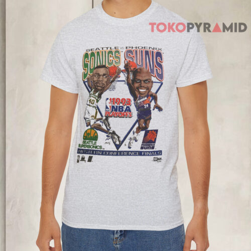 Vintage 1992 Seattle Supersonics vs Phoenix Suns Western Conference Finals Shirt