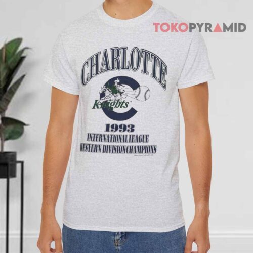 Vintage 1993 Charlotte Knights Champions Grey T shirt