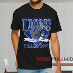 Vintage 1993 Detroit Lions Champions T shirt Black T shirt