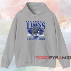 Vintage 1993 Detroit Lions Champions T shirt Grey Hoodie