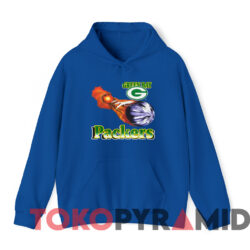 Vintage 1994 Green Bay Packers Fireball T shirt Blue Hoodie