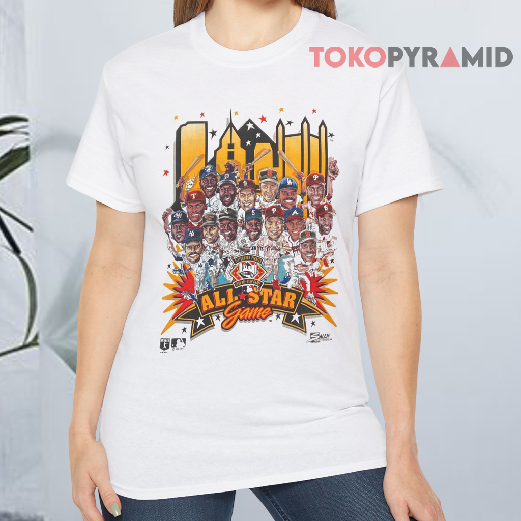 Vintage 1994 MLB All Star Game Pittsburgh Pirates Salem Caricature Shirt Front Vintage 1994 MLB All Star Game Pittsburgh Pirates Salem Caricature Shirt Front