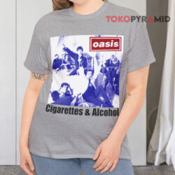 Vintage 1994 Oasis Cigarettes & Alcohol Grey T shirt