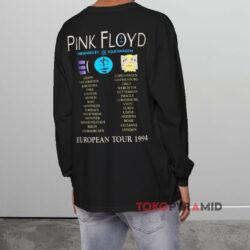 Vintage 1994 Pink Floyd Division Bell European Tour Black Long sleeved Back