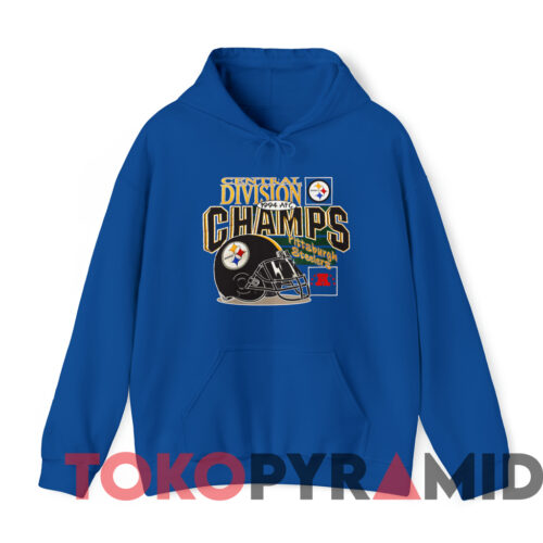 Vintage 1994 Pittsburgh Steelers Afc Central Division Champs T shirt Blue Hoodie
