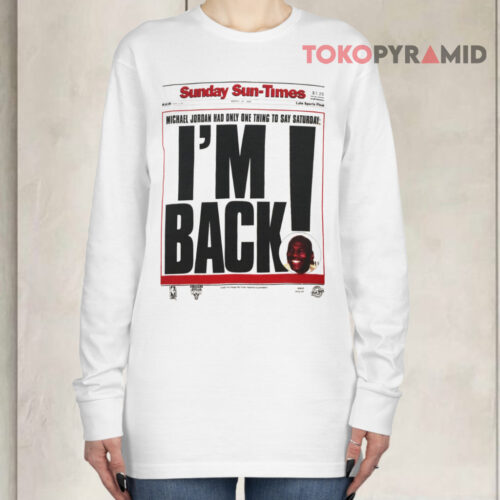 Vintage 1995 Michael Jordan I'm Back Chicago Sun times Long sleeved