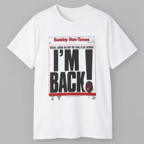 Vintage 1995 Michael Jordan I'm Back Chicago Sun times T shirt