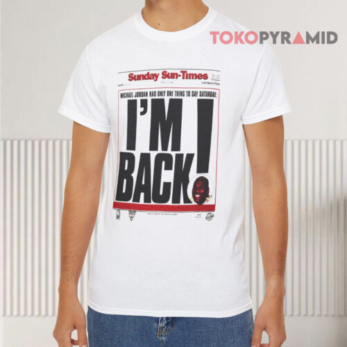 Vintage 1995 Michael Jordan I'm Back Chicago Sun times White T shirt