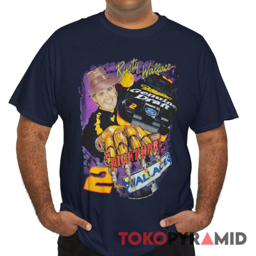 Vintage 1995 Nascar Rusty Wallace T shirt Nightmare On Wallace St T Shirt