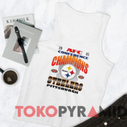 Vintage 1995 Pittsburgh Steelers AFC Conference Champions T Shirt 4 Vintage 1995 Pittsburgh Steelers Afc Conference Champions T Shirt White TankTop