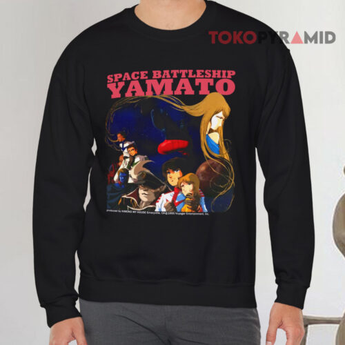 Vintage 1995 Space Battleship Yamato Anime Black Sweatshirt Vintage 1995 Space Battleship Yamato Anime Black Sweatshirt