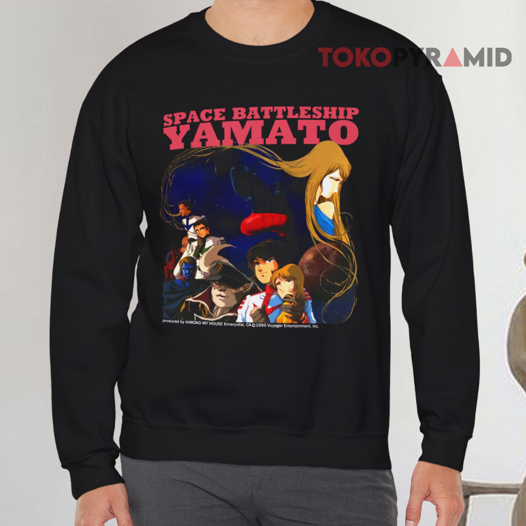 Vintage 1995 Space Battleship Yamato Anime Black Sweatshirt Vintage 1995 Space Battleship Yamato Anime Black Sweatshirt
