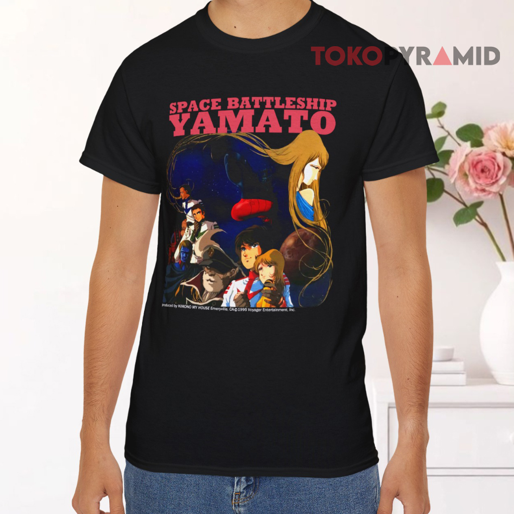 Vintage 1995 Space Battleship Yamato Anime Black T shirt Vintage 1995 Space Battleship Yamato Anime Black T shirt