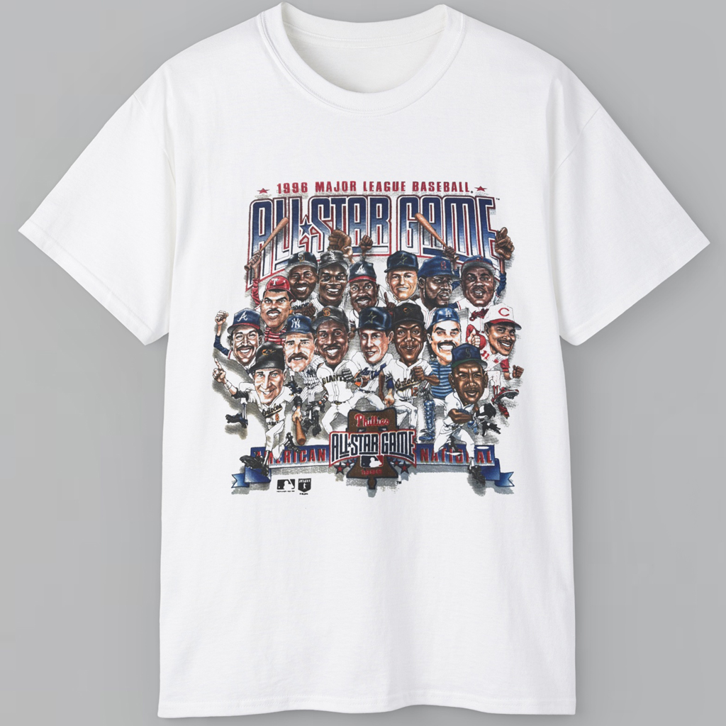 Vintage 1996 All Star Game MLB Caricature Shirt Vintage 1996 All Star Game MLB Caricature Shirt