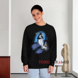 Vintage 1996 Budweiser Bud Ice Penguin Black Long sleeved