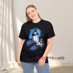 Vintage 1996 Budweiser Bud Ice Penguin Black T shirt