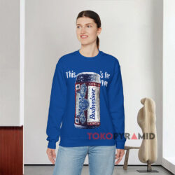Vintage 1996 Budweiser This Bud’s For Your Blue Sweatshirt