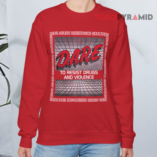 Vintage 1996 Dare To Resist Drugs And Violence Red Sweatshirt Vintage 1996 Dare To Resist Drugs And Violence Red Sweatshirt
