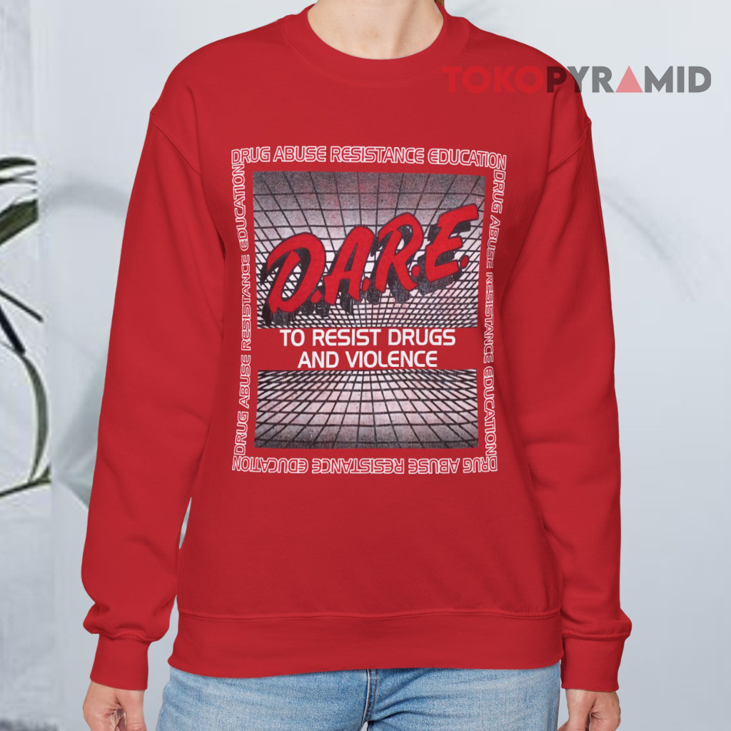 Vintage 1996 Dare To Resist Drugs And Violence Red Sweatshirt Vintage 1996 Dare To Resist Drugs And Violence Red Sweatshirt