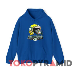 Vintage 1996 Green Bay Packers Helmet T shirt Blue Hoodie