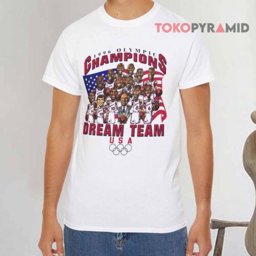 Vintage 1996 Olympics Champion Dream Team White T shirt